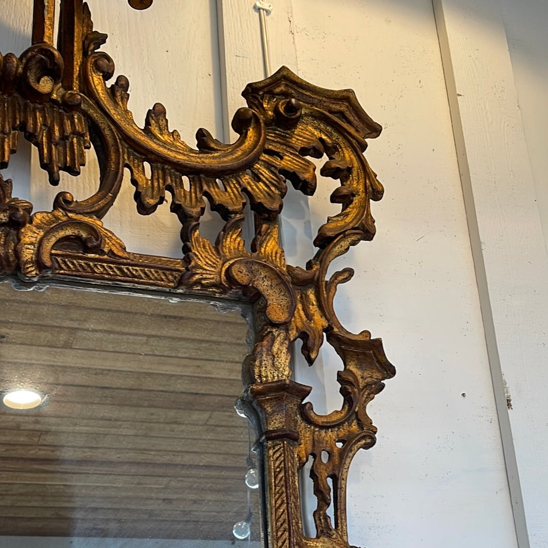 Hand Carved Chippendale Mirror UK 1900