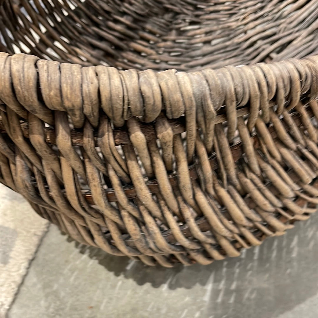 French Burgundy Region Grape Harvest Basket Circa 1900