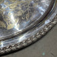 English Late 1800s Heavy Gauge Silver Plate Oval Engraved Tray