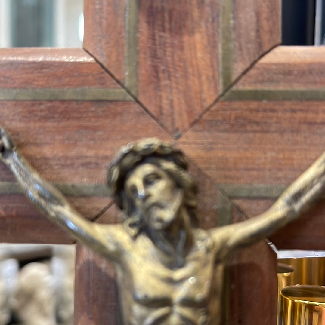 Wooden Crucifix Holy Font