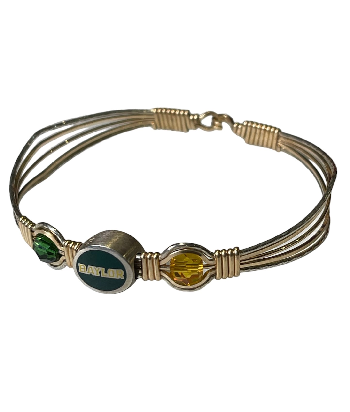 Baylor BU with Yellow and Green Stone Ronaldo bracelet