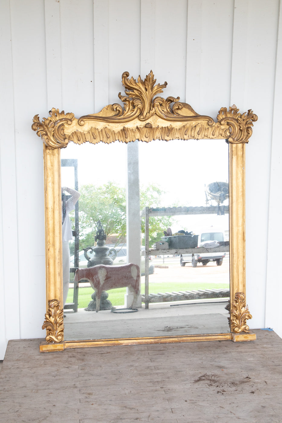 French Cherub Crested Louis Phillipe Mirror