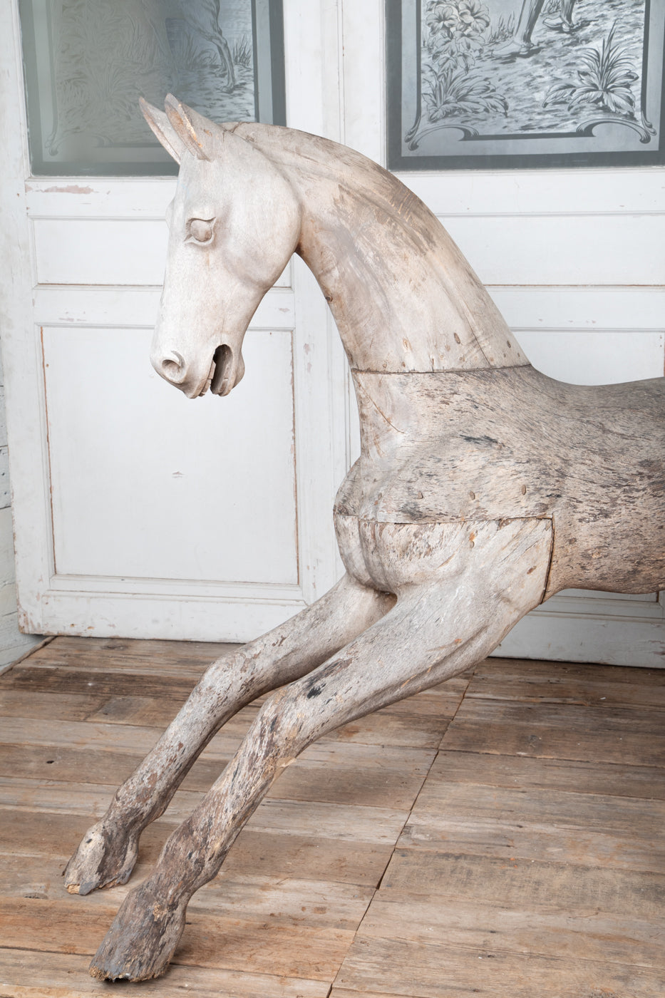 Hardwood Spanish Horse Sculptures Circa 1900