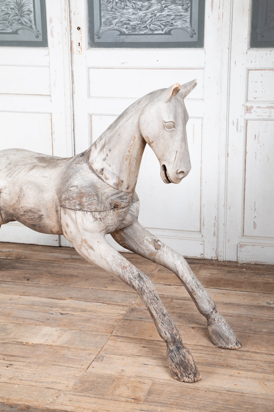 Hardwood Spanish Horse Sculptures Circa 1900