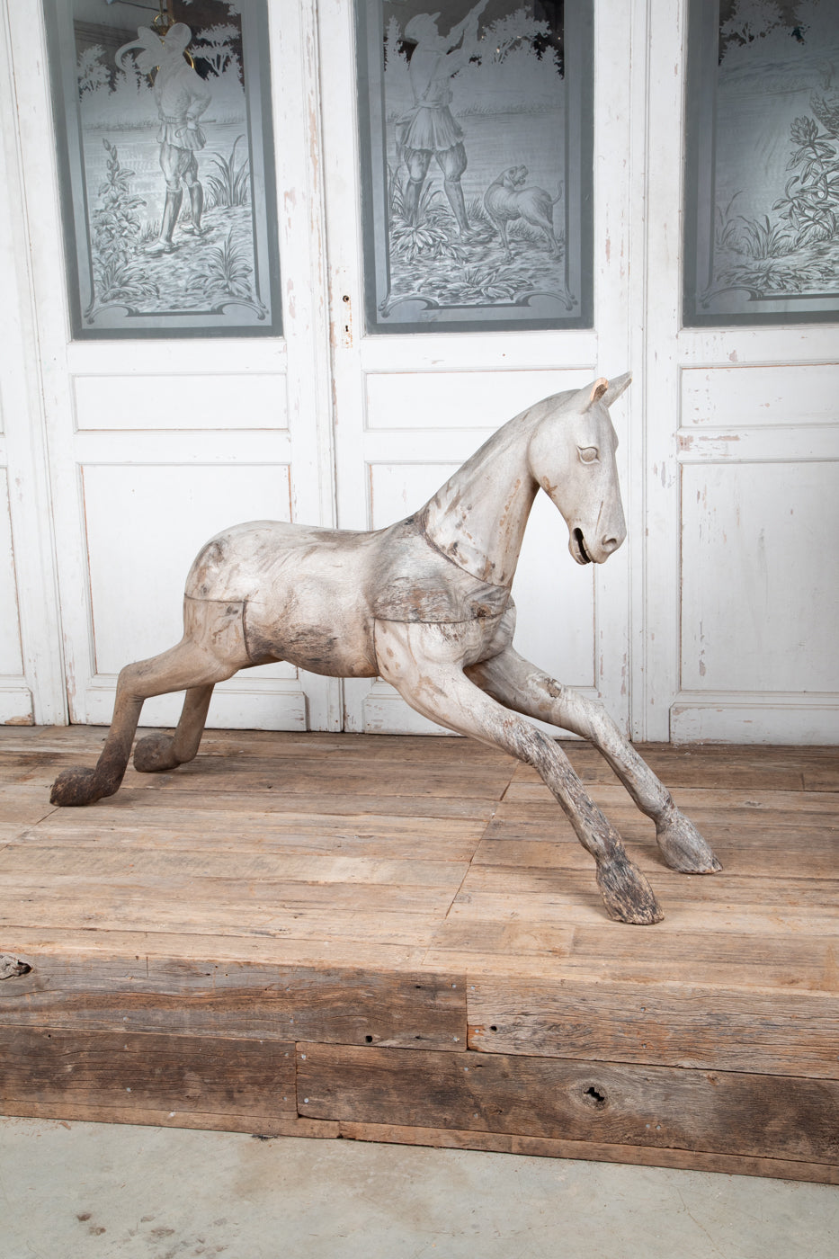 Hardwood Spanish Horse Sculptures Circa 1900