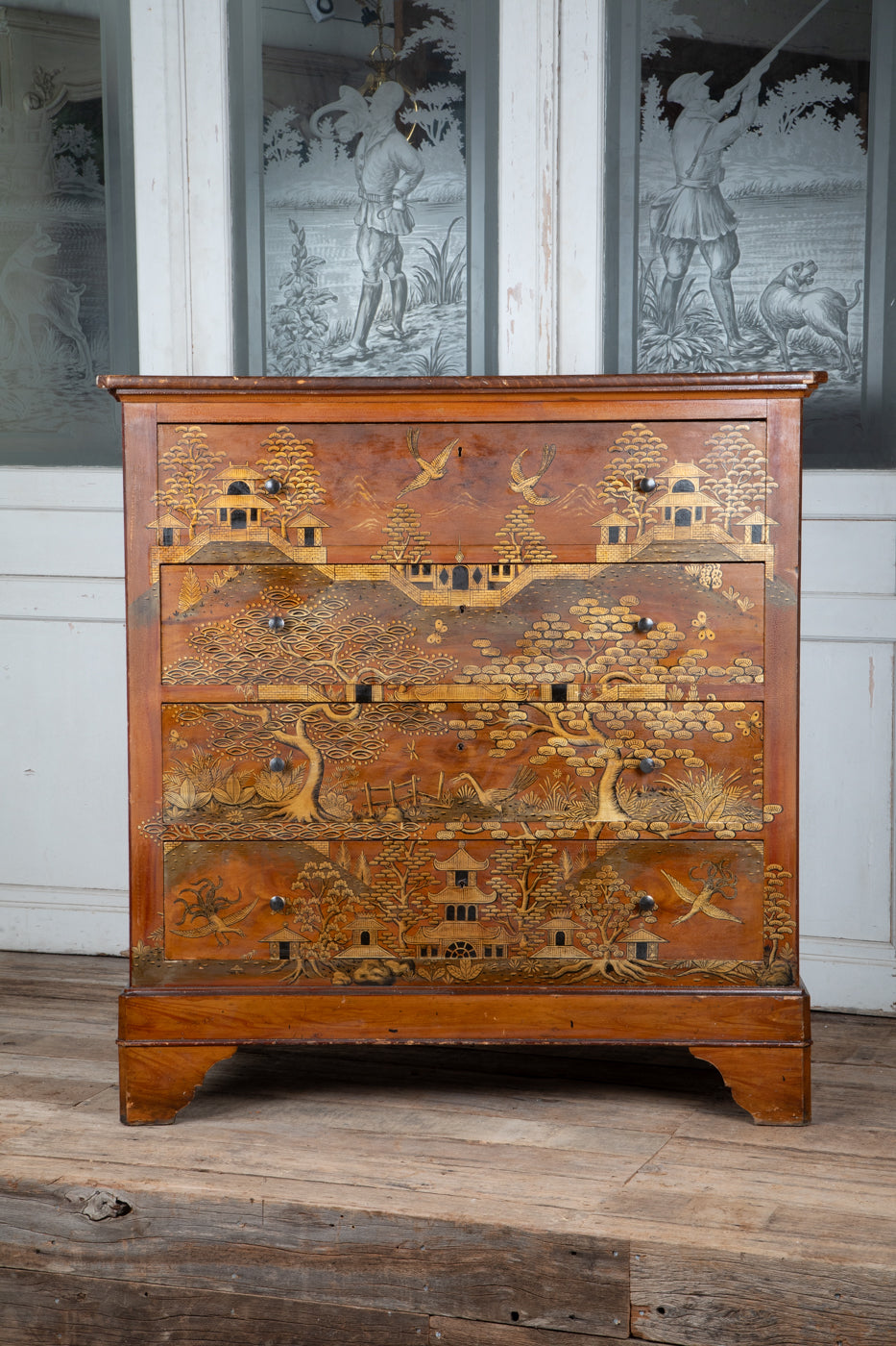 French Chinoiserie Painted Chest of Drawers