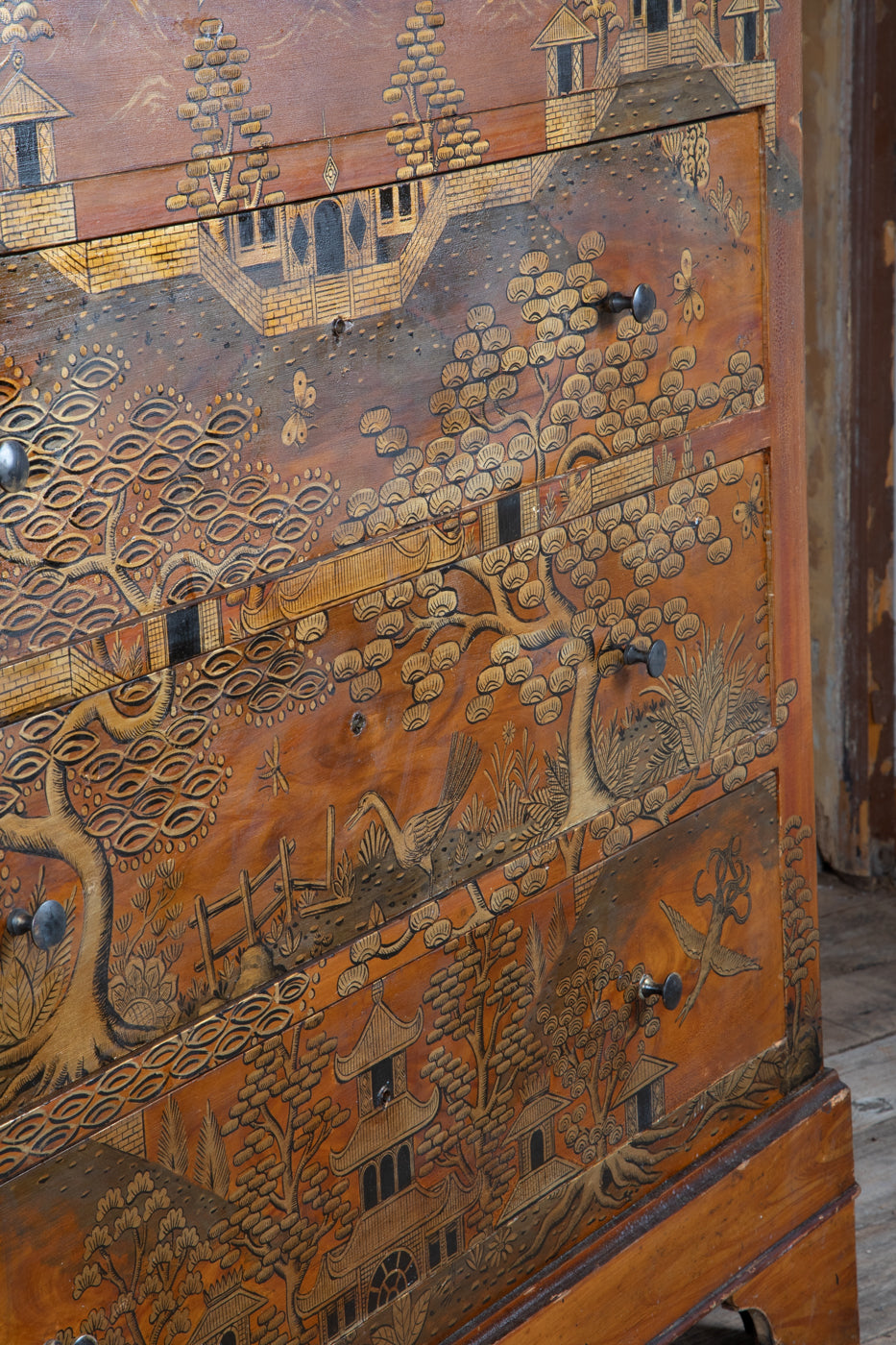 French Chinoiserie Painted Chest of Drawers