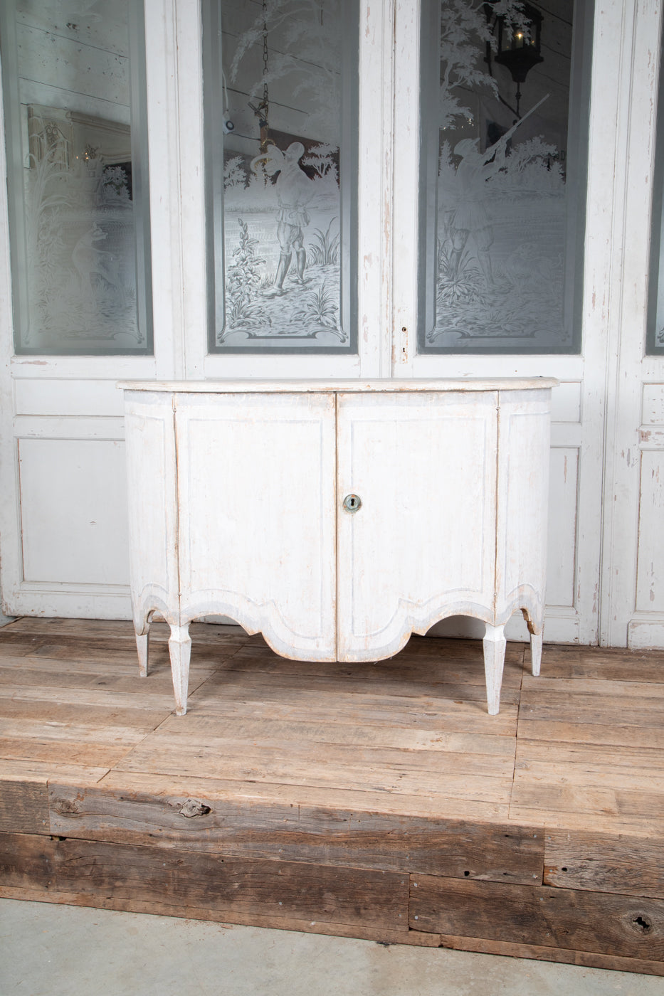 Exquisite Painted Bombe Sideboard