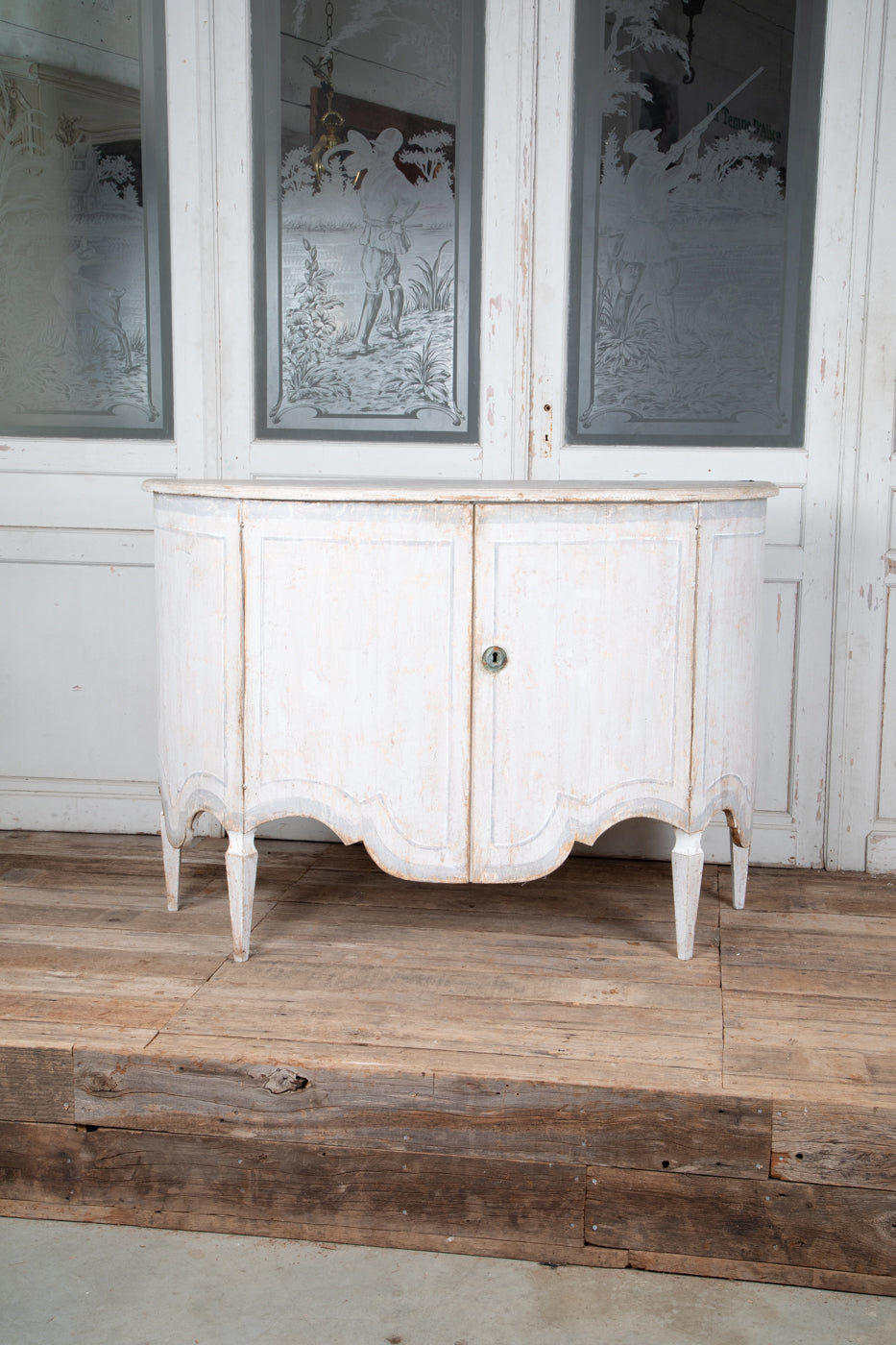 Exquisite Painted Bombe Sideboard