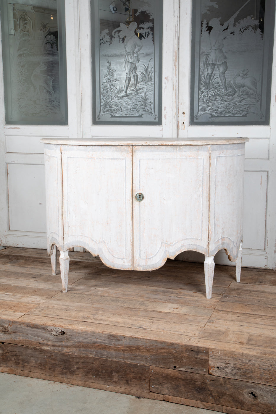 Exquisite Painted Bombe Sideboard