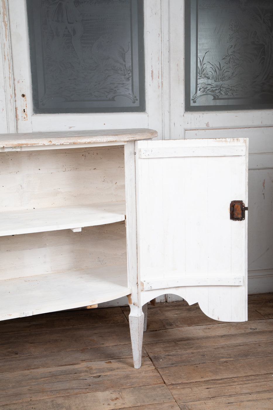 Exquisite Painted Bombe Sideboard