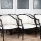 Set of 6 Black Faux Bois Arm Chairs