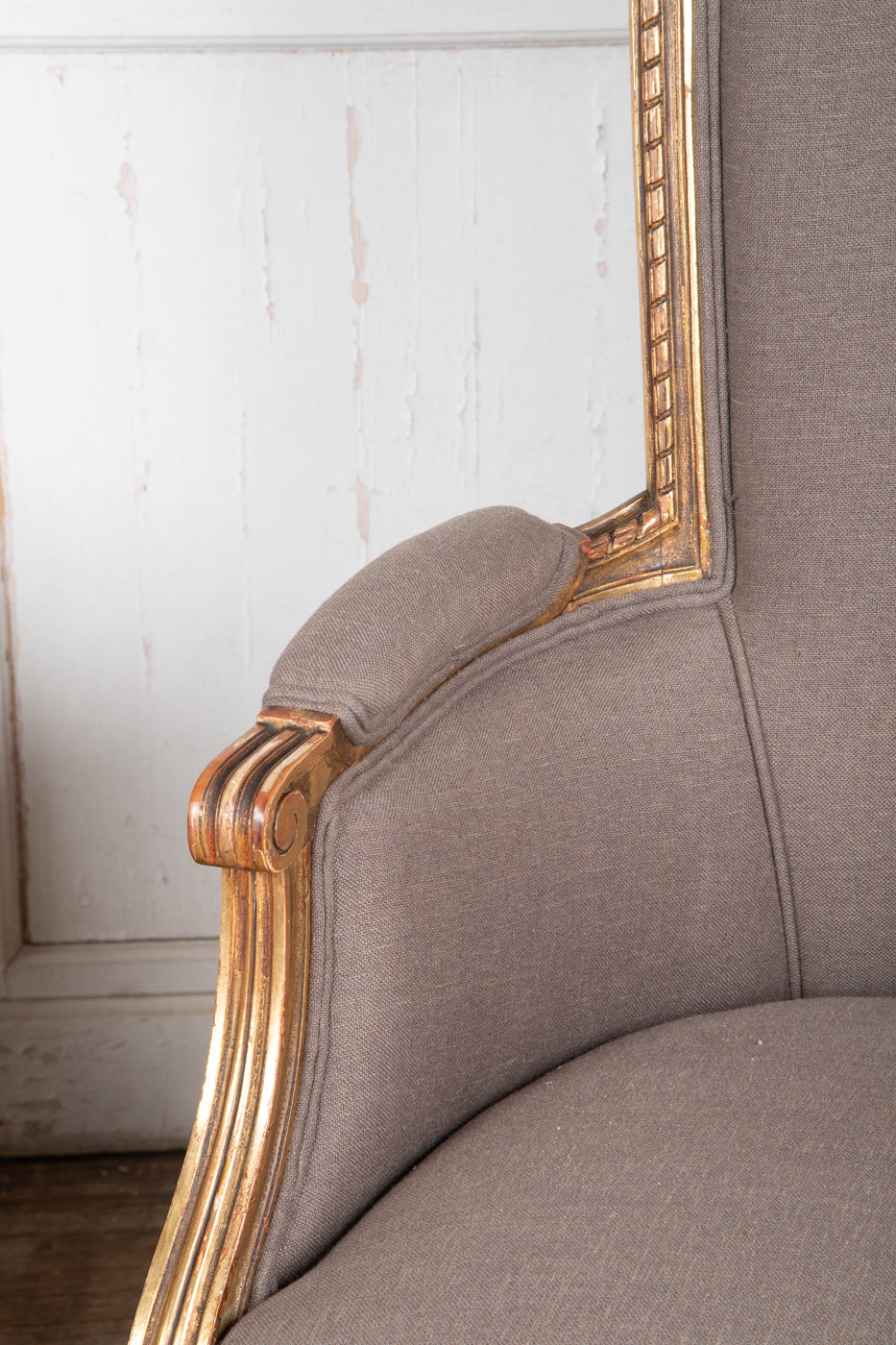 Louis XVI Style Gilt Bergere Armchair