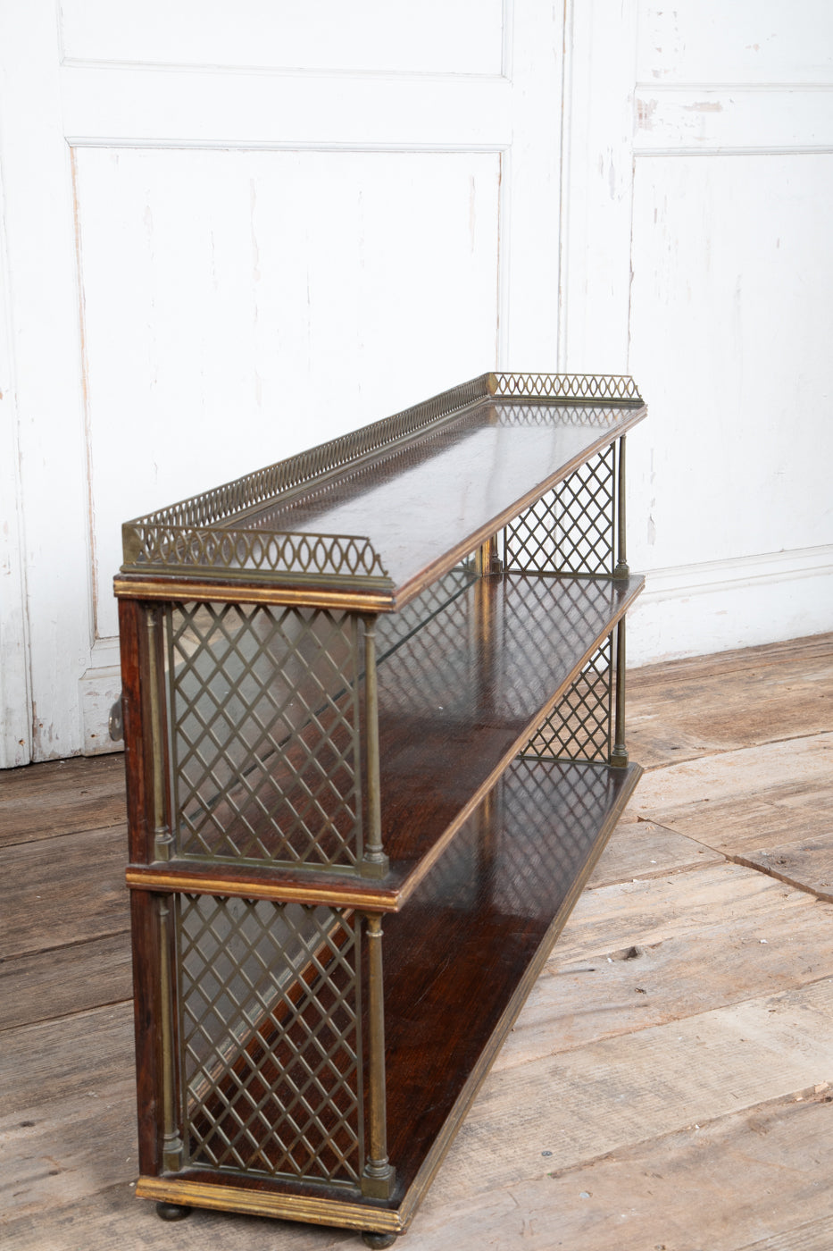 Brass and Wood Shelf