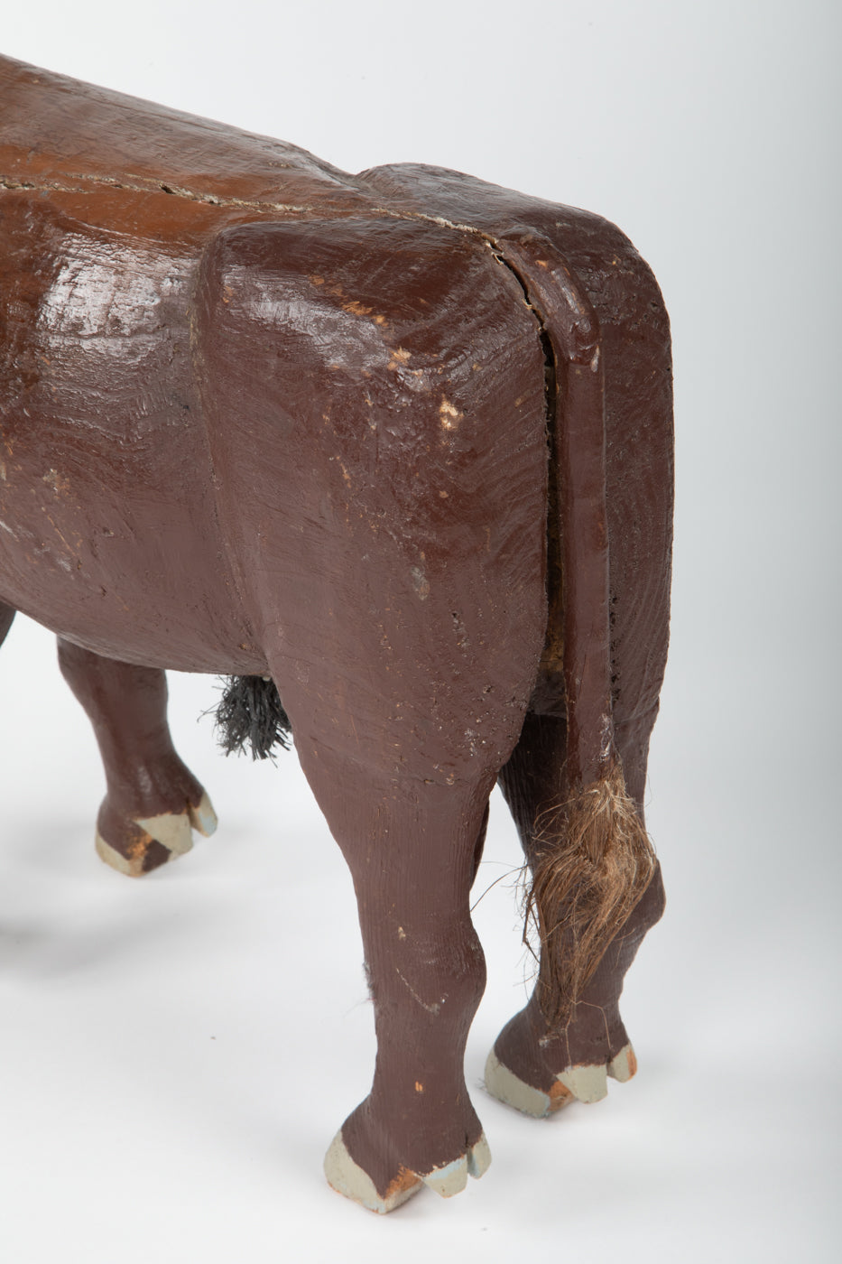 Carved and Painted Folk Art Bull 1860