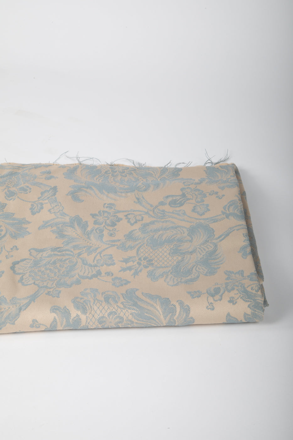 Blue and White Damask Fabric