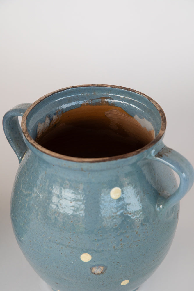 Blue Terra Cotta Pot with 2 Handles