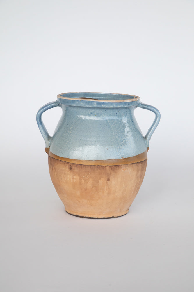 Blue Terra Cotta Pot with 2 Handles