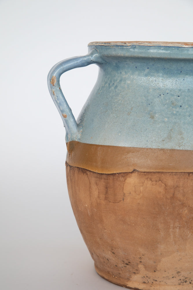 Blue Terra Cotta Pot with 2 Handles