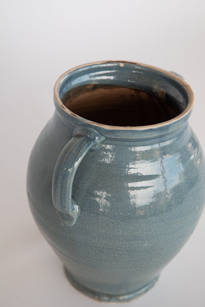 Blue Terra Cotta Pot with 2 Handles