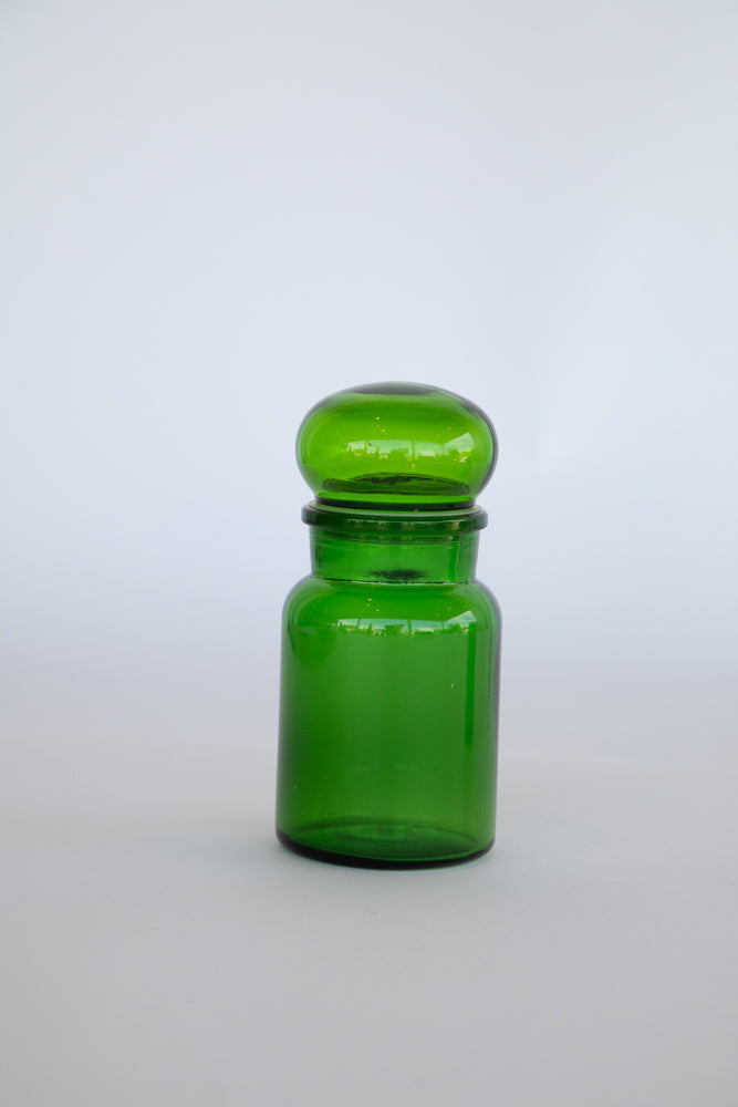 Green Glass Jar with Bulb Top and Seal