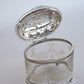 Glass and Silver Biscuit Box with Queen Victoria Stamp