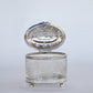 Glass and Silver Biscuit Box with Queen Victoria Stamp