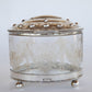 Glass and Silver Biscuit Box with Queen Victoria Stamp