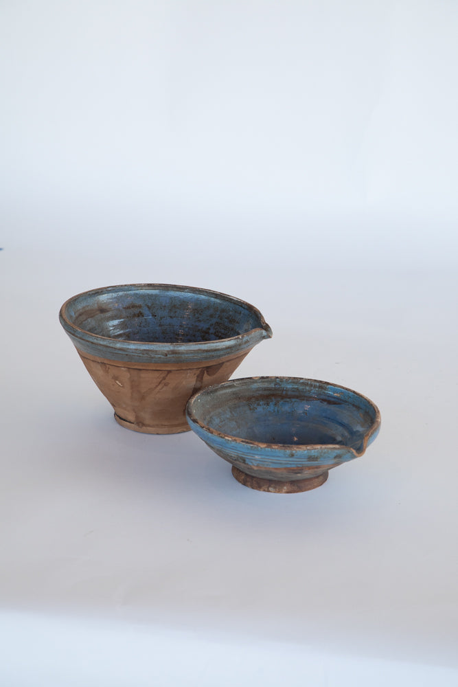 Large Blue Pottery Bowl