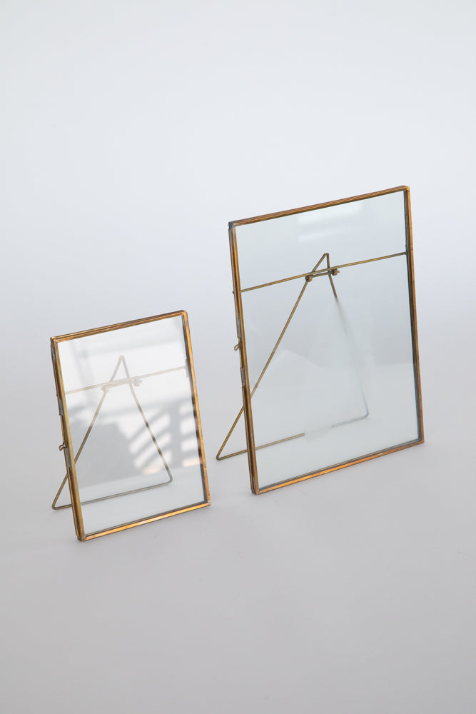 Brass and Glass Frame Large