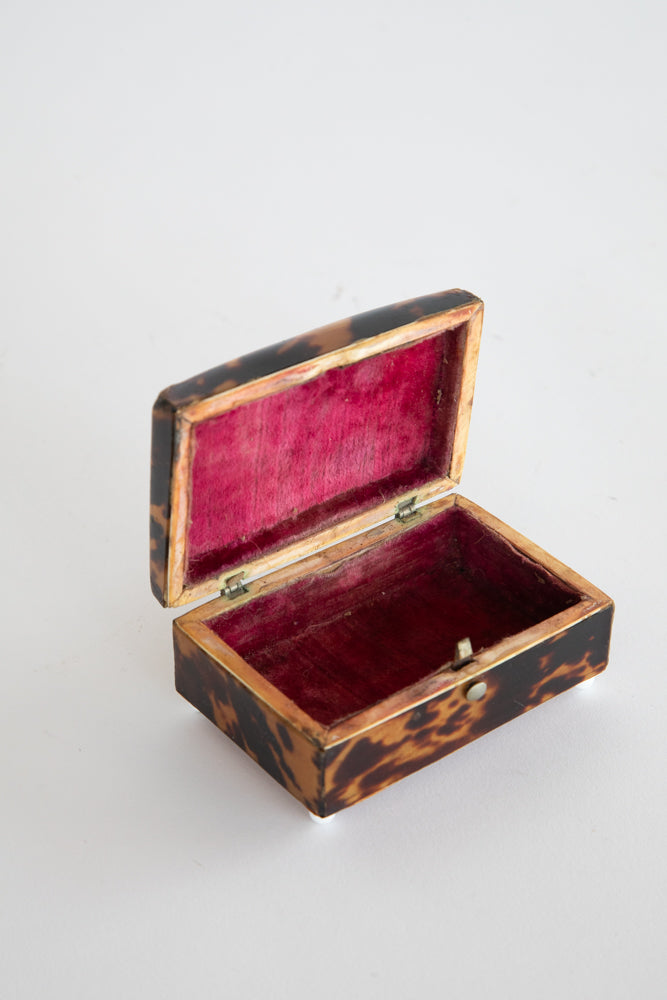 Faux Tortoise Shell Box with Harbor Scene