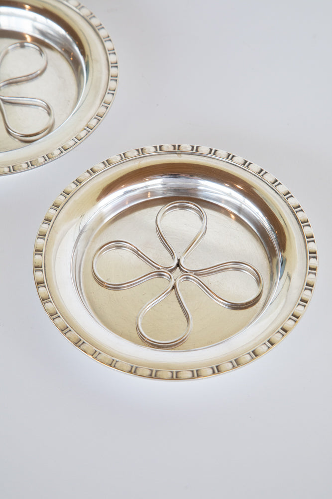 French Silver Plated Coaster with Insert 1910