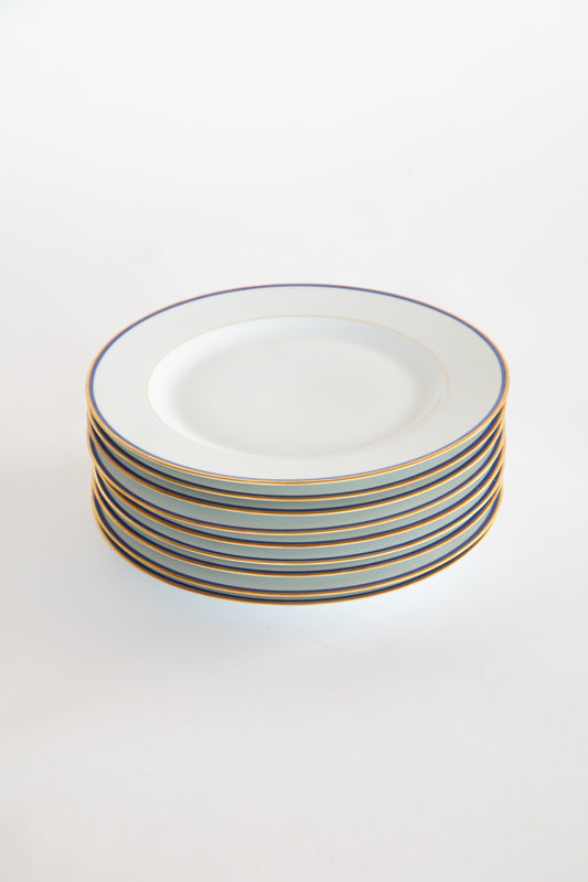 Blue and White Limoge Dinner Plate