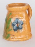 Blue and Brown Pottery Pitcher