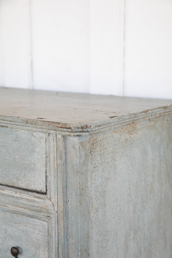 French Blue Painted Medicine Apothecary Medicine Cabinet or Chest