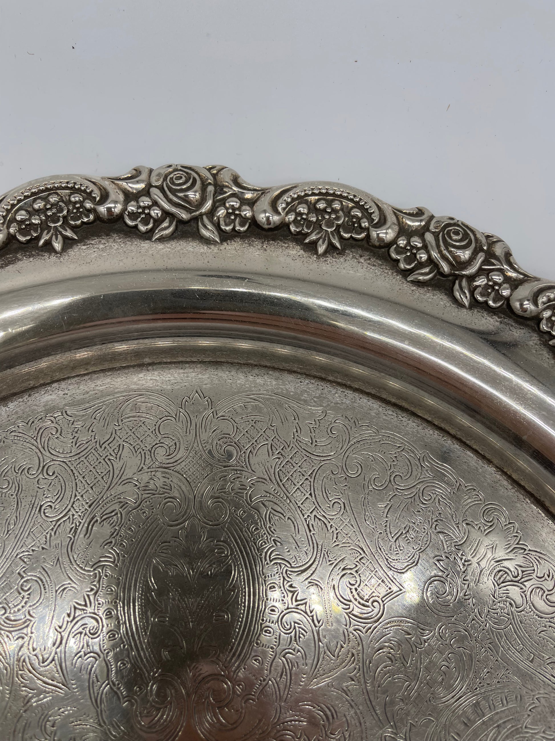 Early 20th Century Silver Plated Tray With Handles - The White Barn Antiques