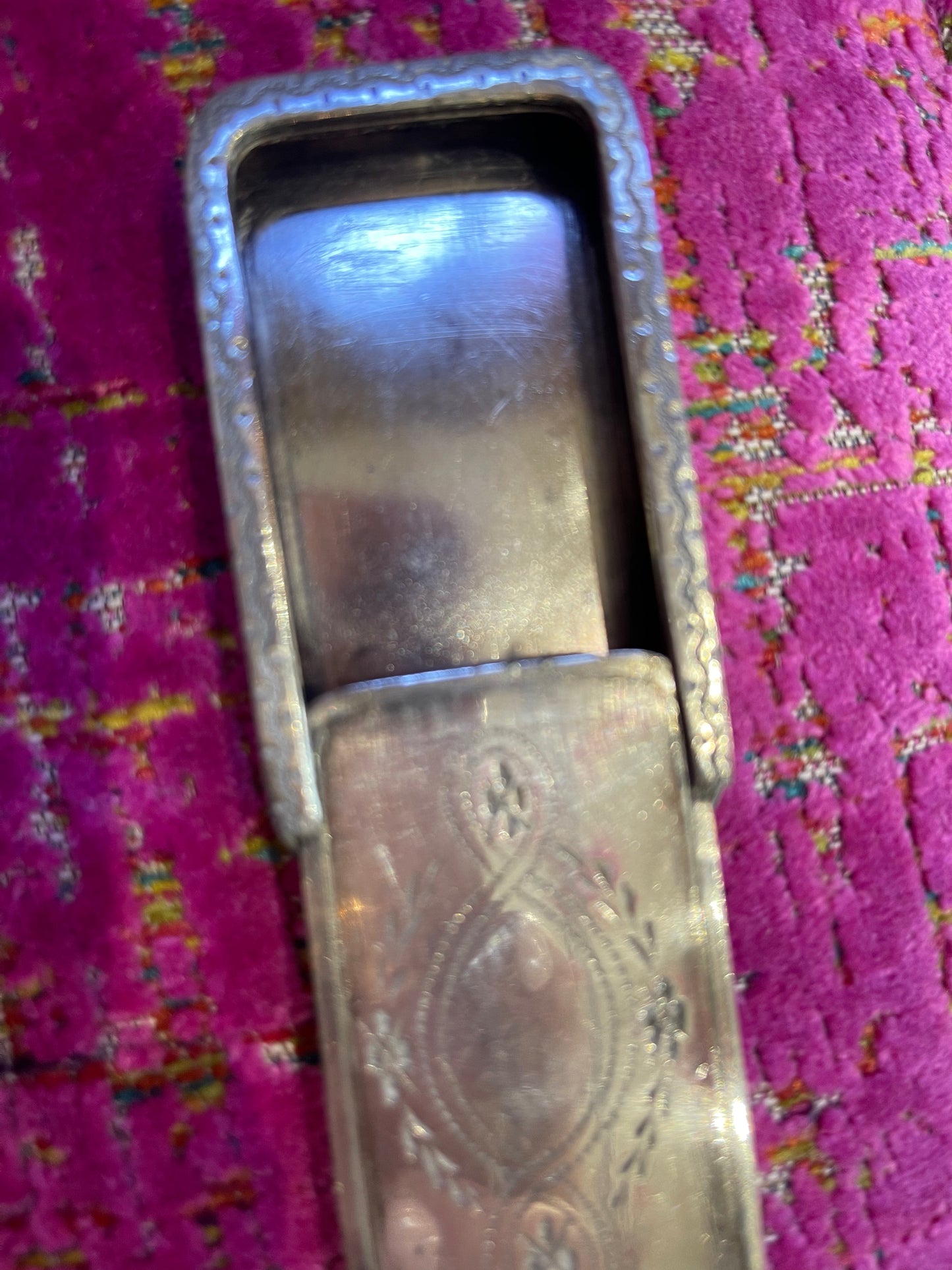 Silver Snuff Box with Sliding Lid - The White Barn Antiques